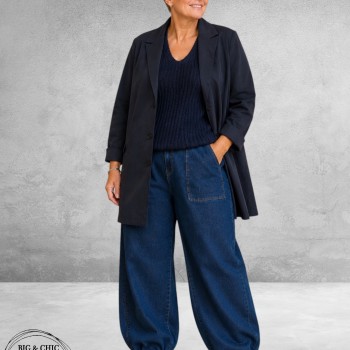 GOZZIP Blazer Oversized LUISA Donkerblauw