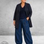 GOZZIP Blazer Oversized LUISA Donkerblauw