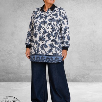 STUDIO Blouse NICOLETTE Blauw/Wit