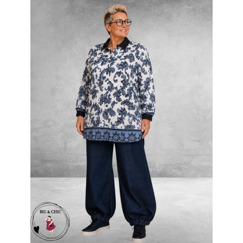 STUDIO Blouse NICOLETTE Blauw/Wit