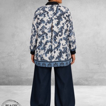 STUDIO Blouse NICOLETTE Blauw/Wit