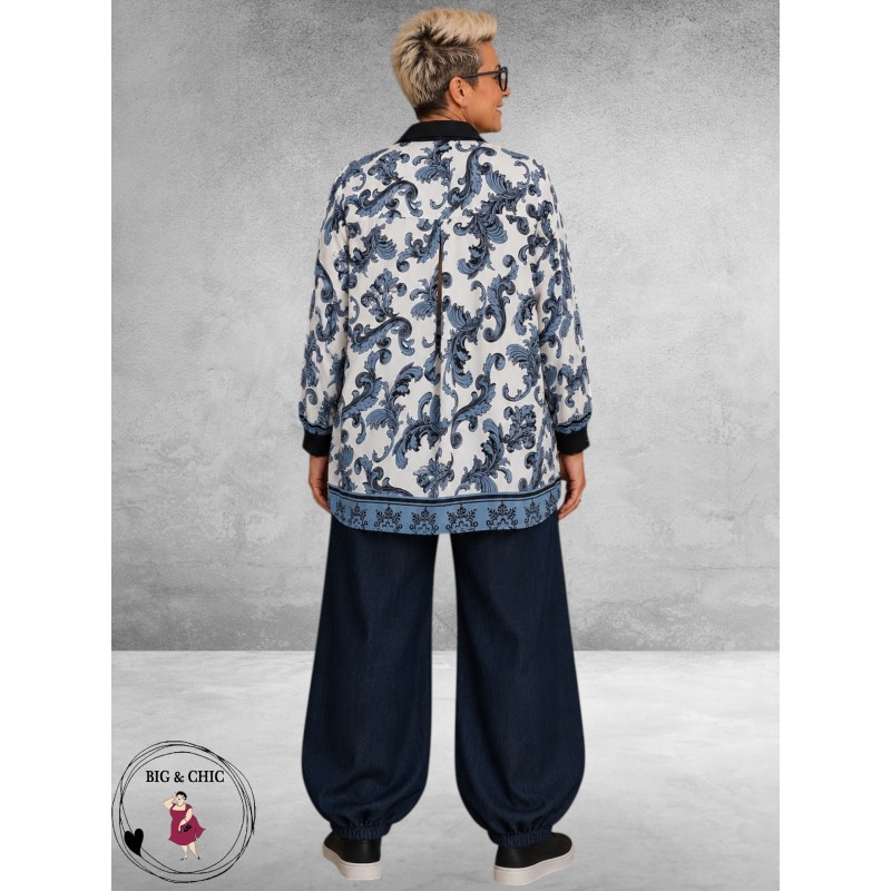 STUDIO Blouse NICOLETTE Blauw/Wit