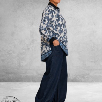 STUDIO Blouse NICOLETTE Blauw/Wit