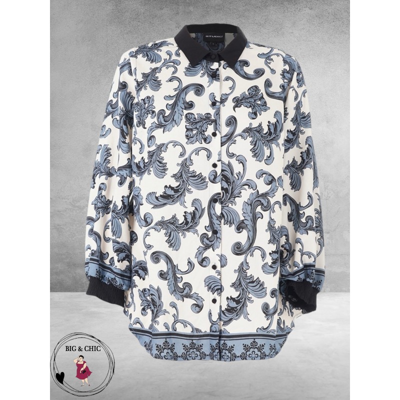 STUDIO Blouse NICOLETTE Blauw/Wit