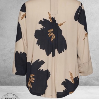 Gozzip Blouse Billie Zand/Zwart/Flowers
