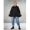 GOZZIP Blouse Zelia A-Lijn Zwart