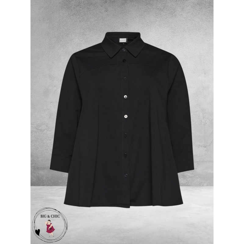 GOZZIP Blouse Zelia A-Lijn Zwart