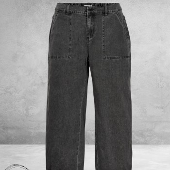 GOZZIP Baggy Broek Clara Black Denim