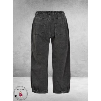 GOZZIP Baggy Broek Clara Black Denim