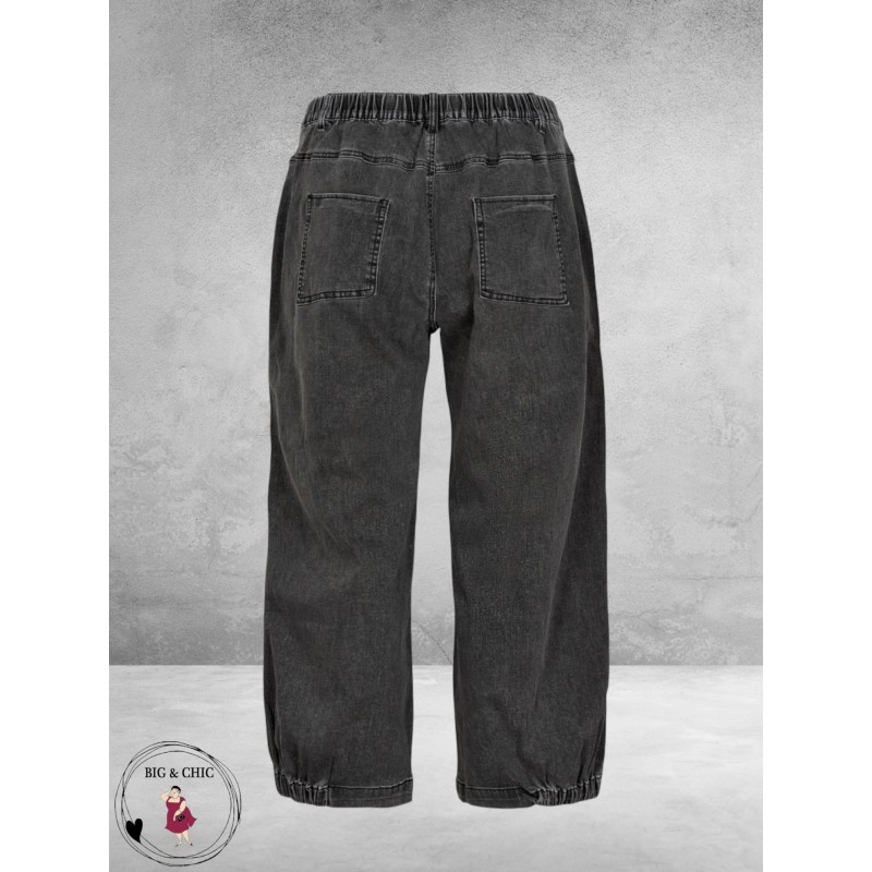 GOZZIP Baggy Broek Clara Black Denim