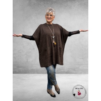 GOZZIP Shirt EMIRA Zwart Lace