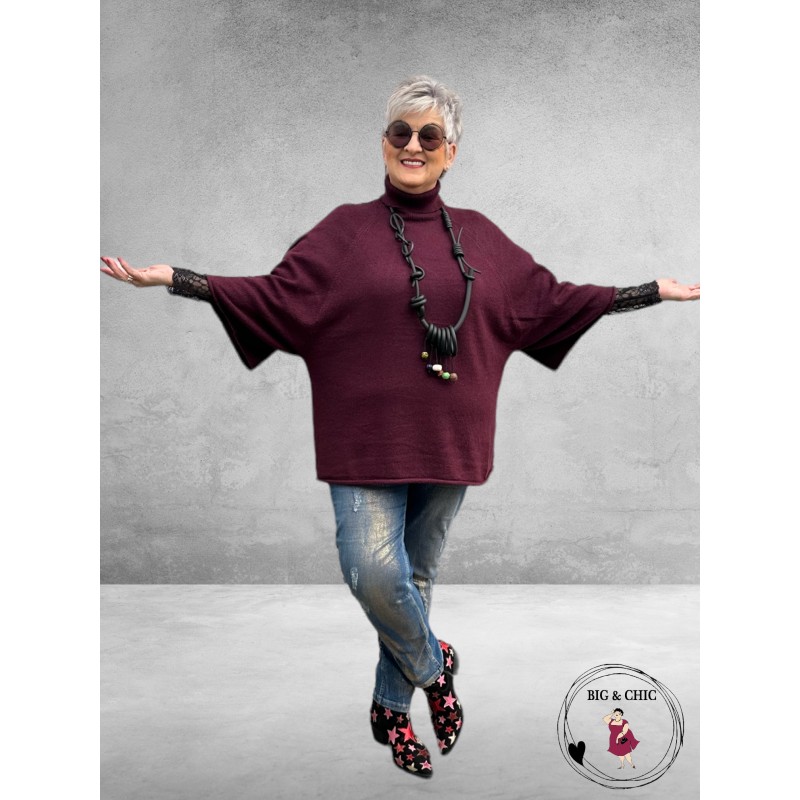 GOZZIP Shirt EMIRA Zwart Lace