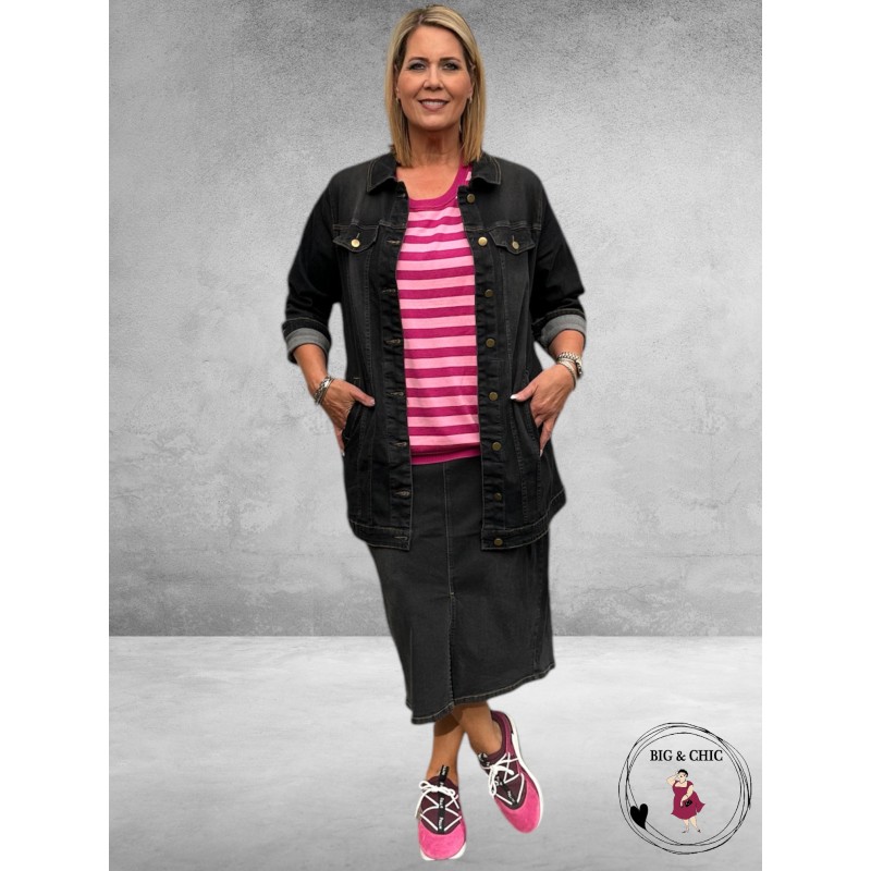 GOZZIP Spijkerrok Alena Black