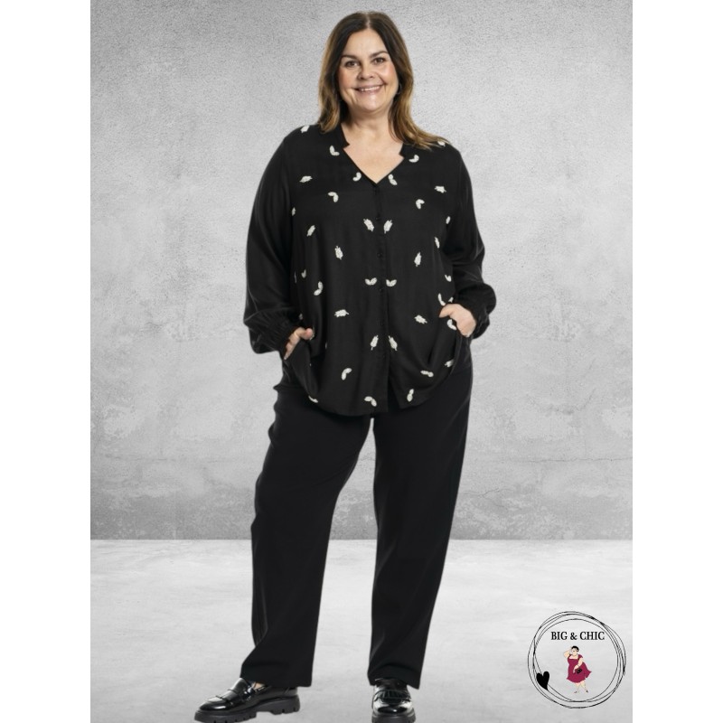 GOZZIP Blouse Ghita Zwart