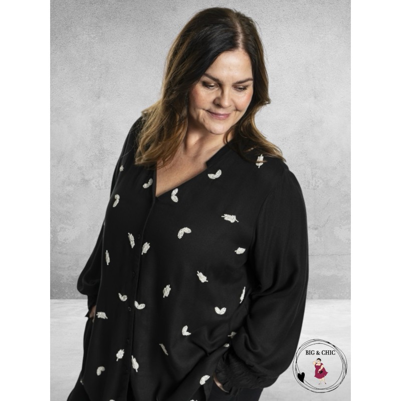 GOZZIP Blouse Ghita Zwart