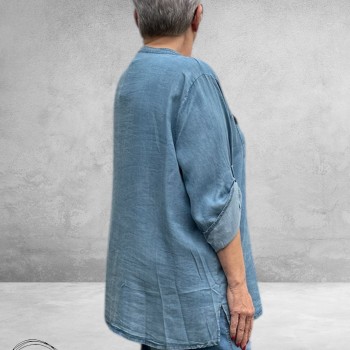 Leah Curve Blouse Denim Look Lyocell