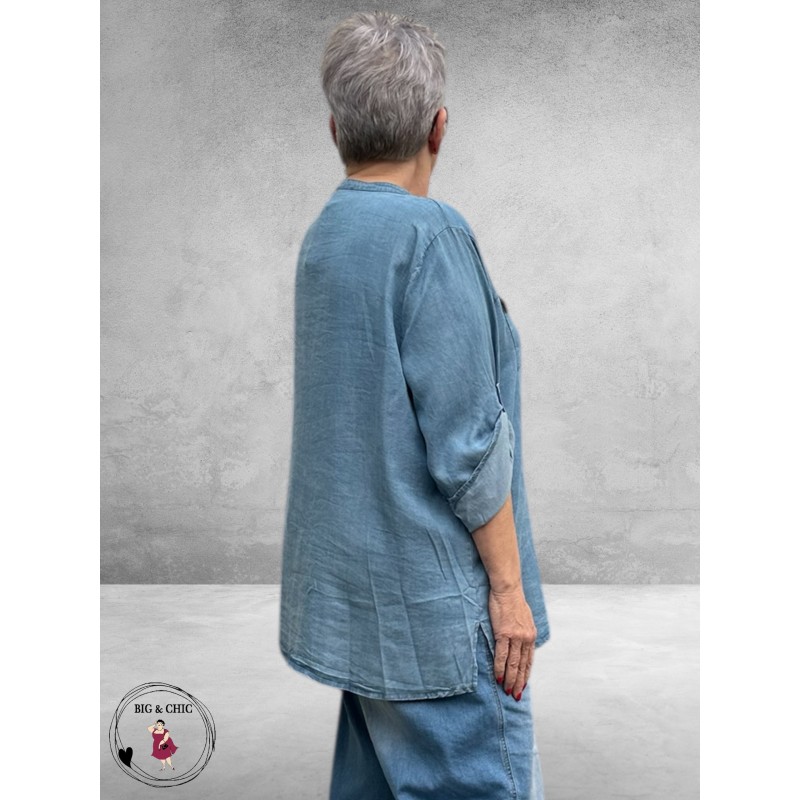 Leah Curve Blouse Denim Look Lyocell