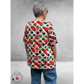 Leah Curve T-Shirt Kleurrijke Print 