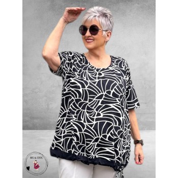 Leah Curve Shirt Stijlvol Zwart/Wit