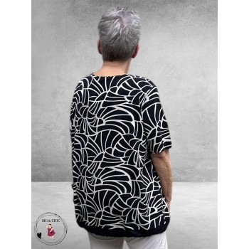 Leah Curve Shirt Stijlvol Zwart/Wit