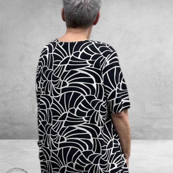 Leah Curve Shirt Stijlvol Zwart/Wit