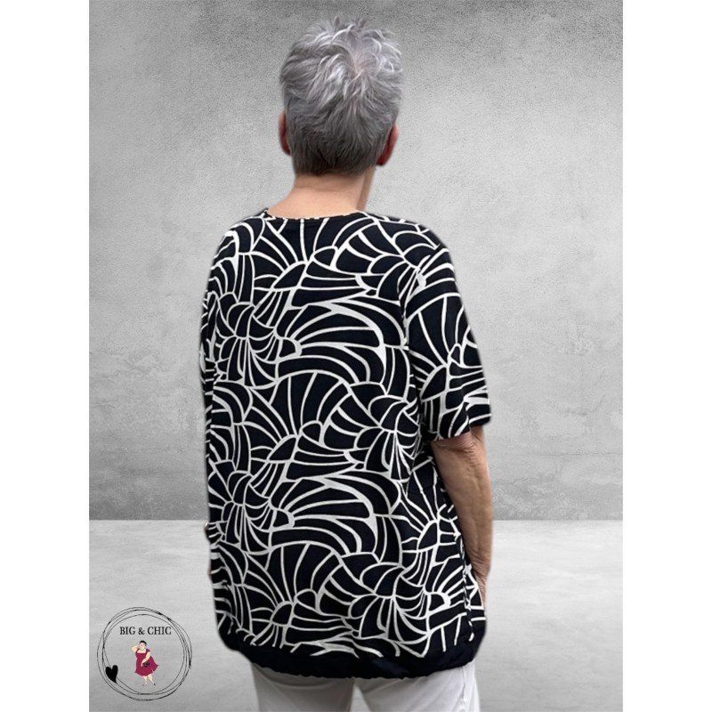 Leah Curve Shirt Stijlvol Zwart/Wit