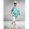 Leah Curve Shirt A-Lijn Flowers  Blauw/Groen Multi