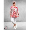 Leah Curve Shirt A-Lijn Flowers Rood Multi