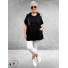 Leah Curve Shirt Hoodie Zwart/Zilver 