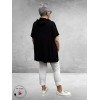 Leah Curve Shirt Hoodie Zwart/Zilver 