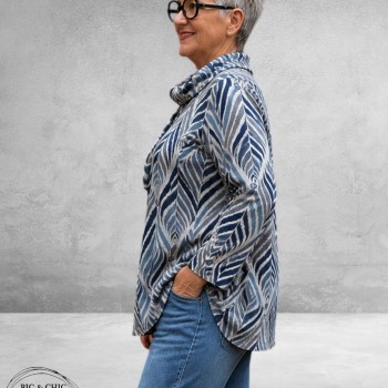 LEAH CURVE Trui Superzacht Bleu/Grijs