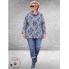 LEAH CURVE Trui Superzacht Bleu/Grijs