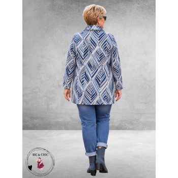 LEAH CURVE Trui Superzacht Bleu/Grijs