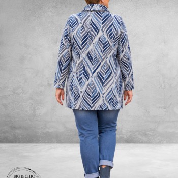 LEAH CURVE Trui Superzacht Bleu/Grijs