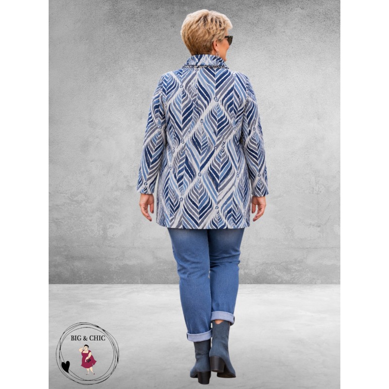 LEAH CURVE Trui Superzacht Bleu/Grijs