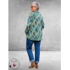 LEAH CURVE Trui Superzacht Antraciet/Groen