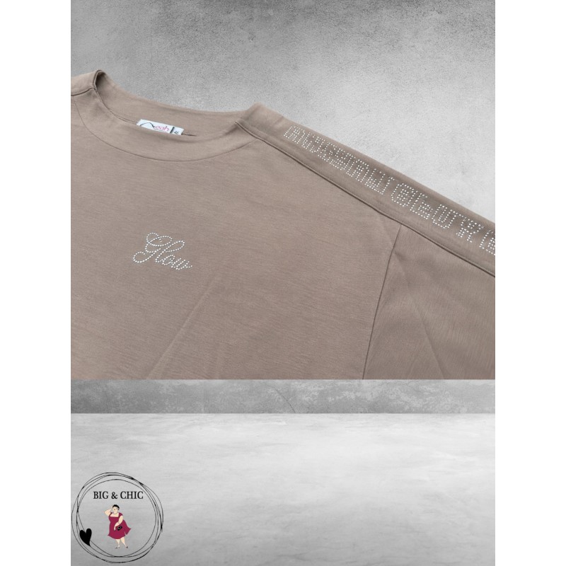LEAH CURVE Shirt Superzacht Met Strass