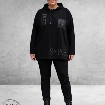 LEAH CURVE Sweater Zwart Rise En Shine