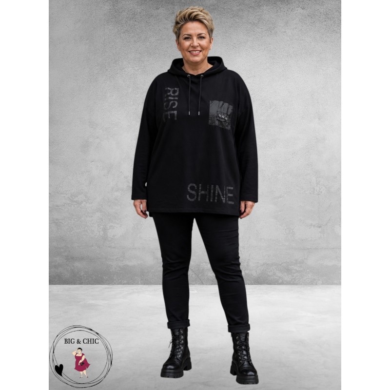 LEAH CURVE Sweater Zwart Rise En Shine