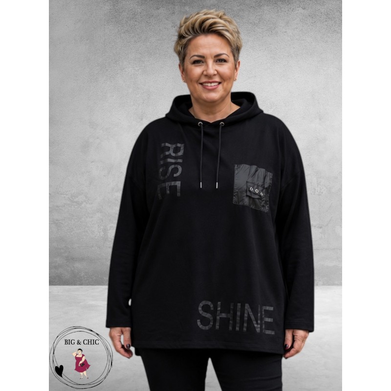 LEAH CURVE Sweater Zwart Rise En Shine