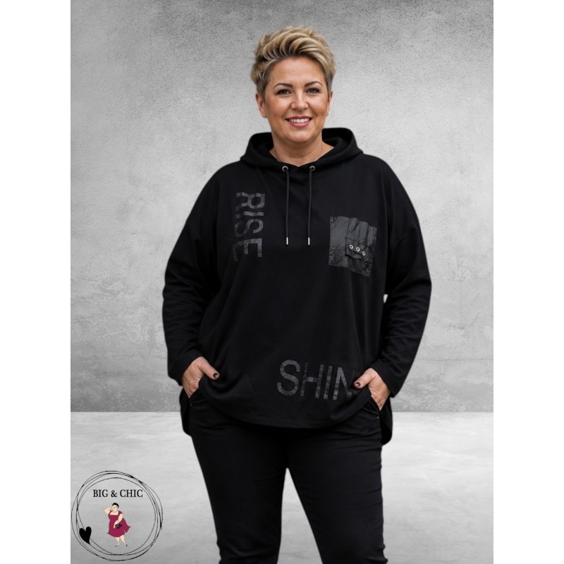 LEAH CURVE Sweater Zwart Rise En Shine
