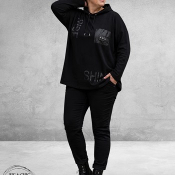 LEAH CURVE Sweater Zwart Rise En Shine