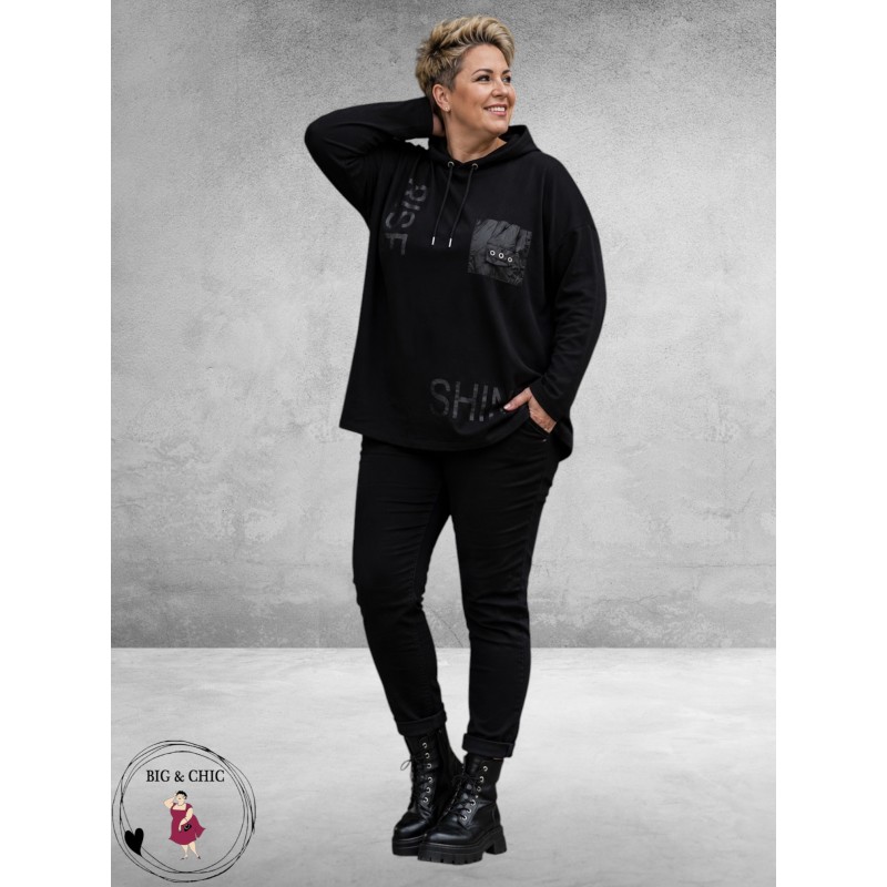 LEAH CURVE Sweater Zwart Rise En Shine