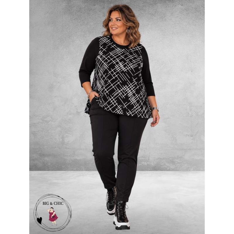 Leah Curve Shirt Constance Zwart/Wit