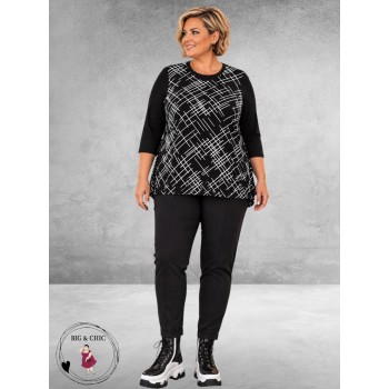 Leah Curve Shirt Constance Zwart/Wit