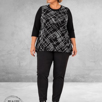Leah Curve Shirt Constance Zwart/Wit
