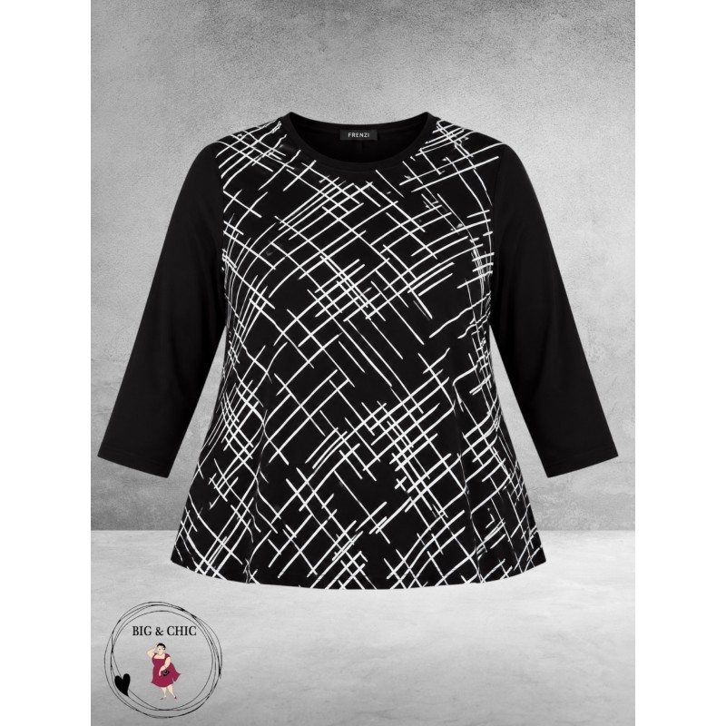 Leah Curve Shirt Constance Zwart/Wit