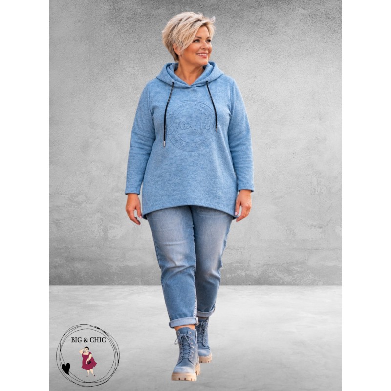 LEAH Curve Trui/Hoddie 3-D Print Lichtblauw