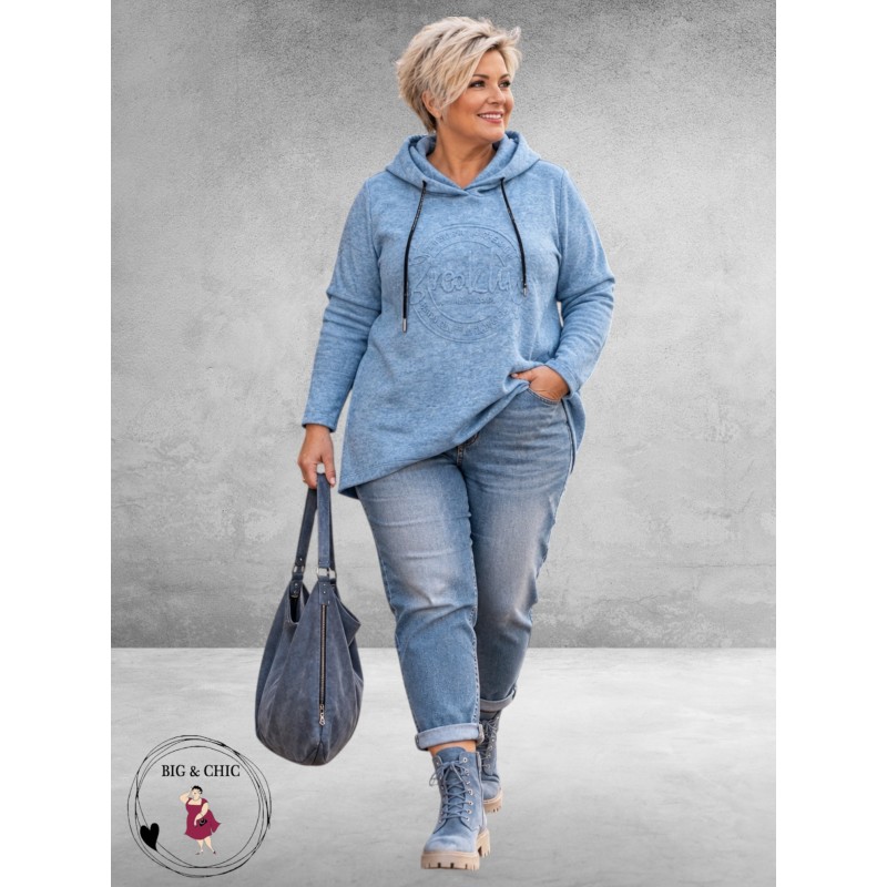 LEAH Curve Trui/Hoddie 3-D Print Lichtblauw