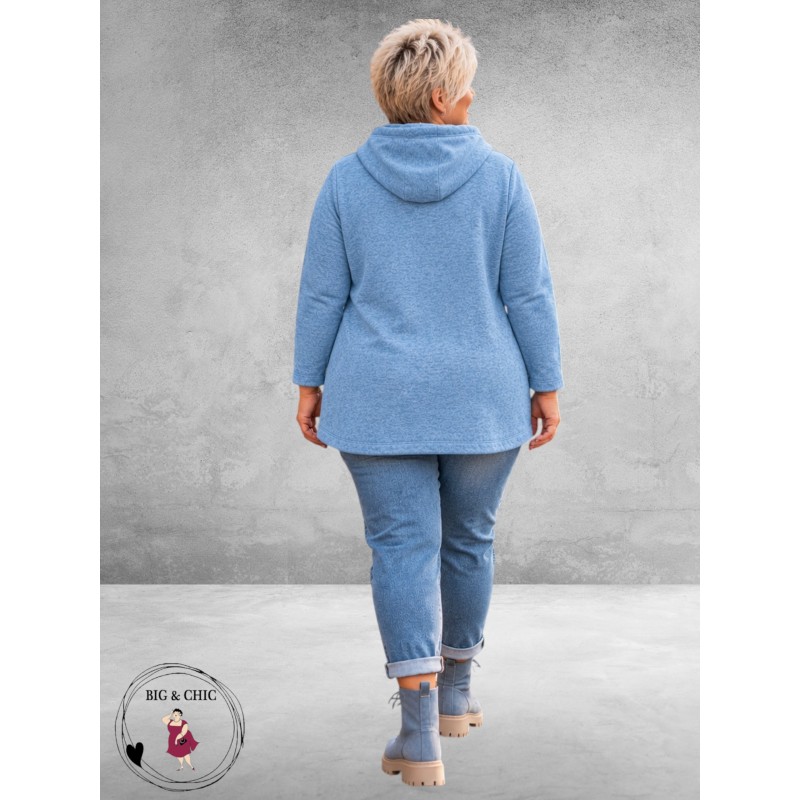 LEAH Curve Trui/Hoddie 3-D Print Lichtblauw